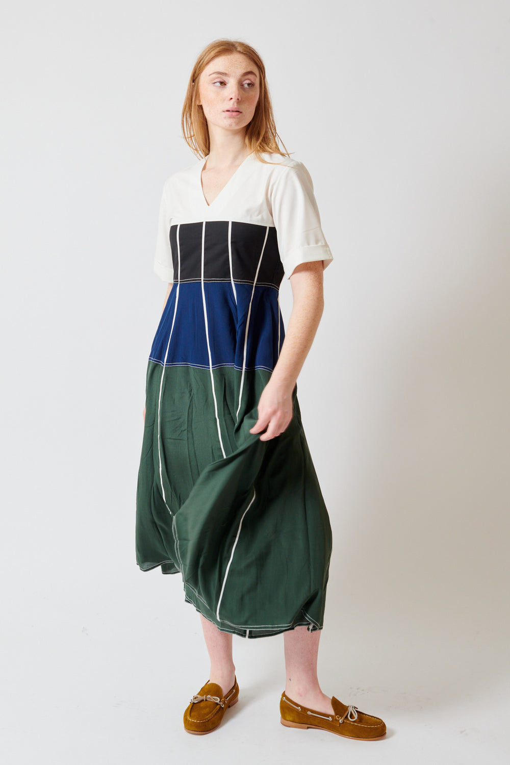 Waverly wearing Lovebirds Beatrix Dress front view