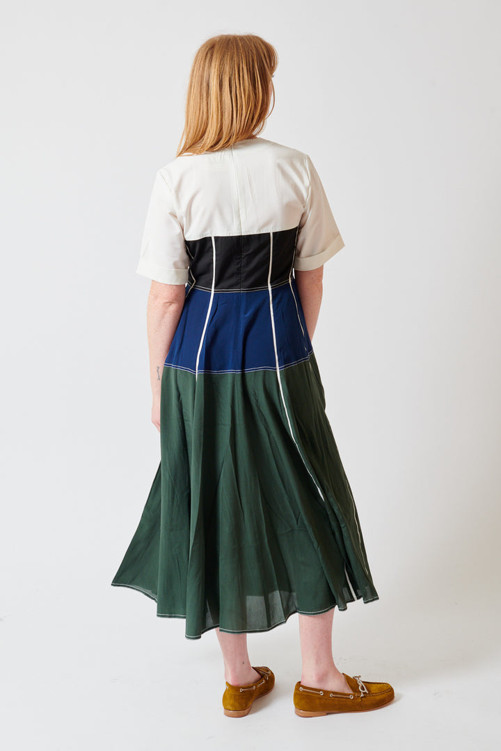 Waverly wearing Lovebirds Beatrix Dress rear view