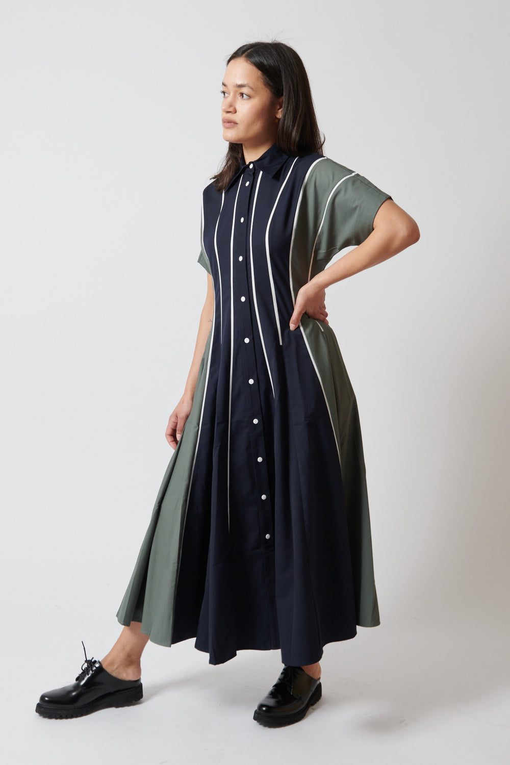 Amanda wearing Lovebirds Soho Dress front view