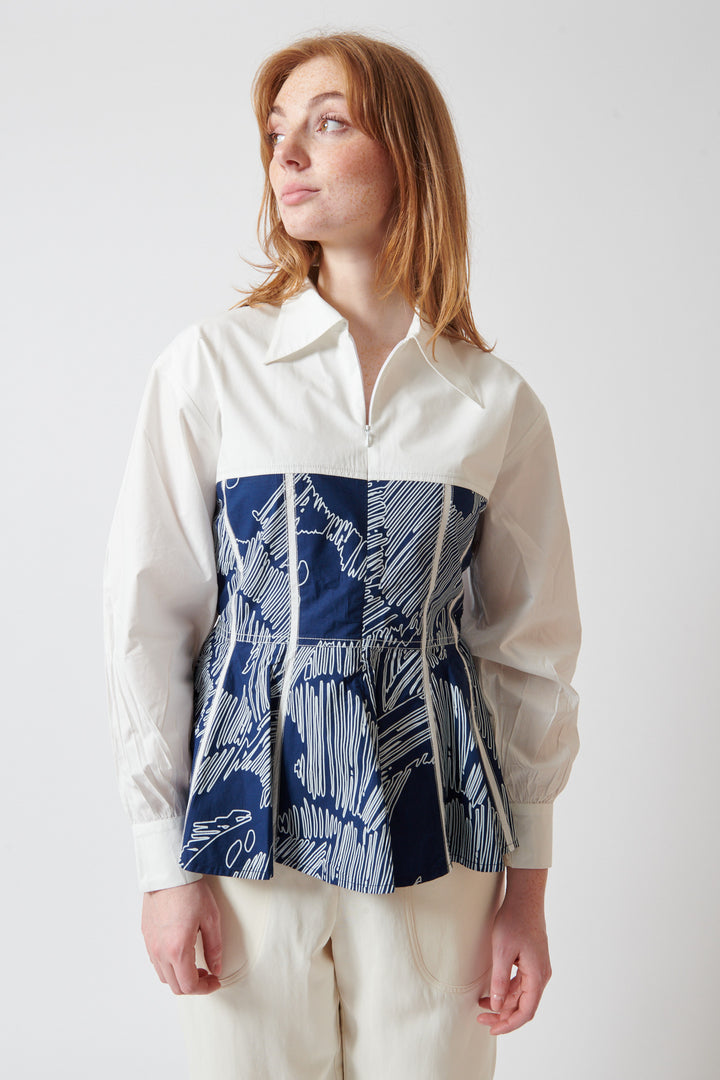 Waverly wearing Lovebirds Stevie Shirt front view