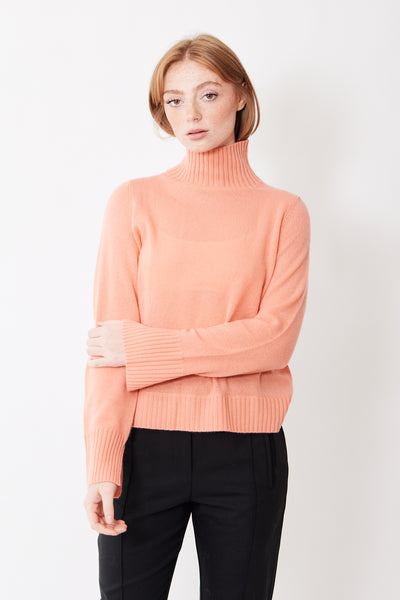 Front view of Allude Cashmere Mockneck Sweater