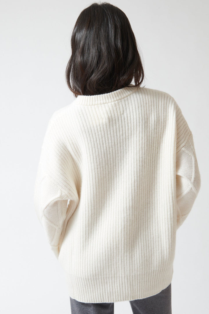 Lilly wearing Lisa Yang Audrina Cardigan rear view