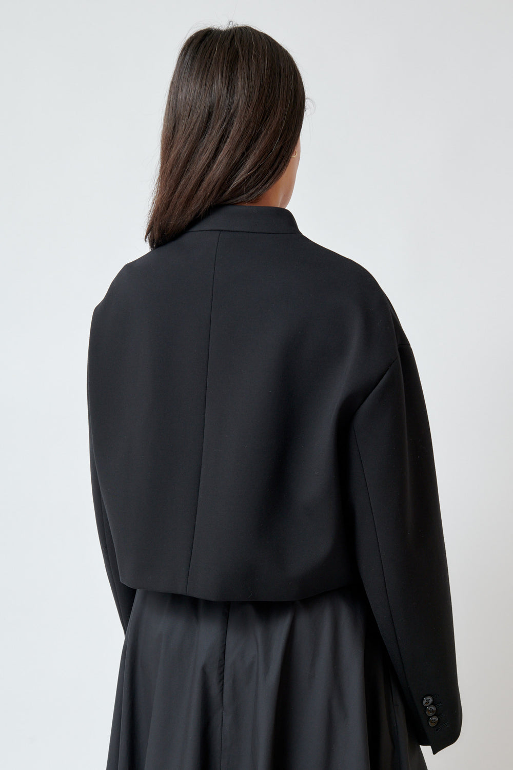 Amanda wearing Dorothee Schumacher Emotional Essence Jacket rear view
