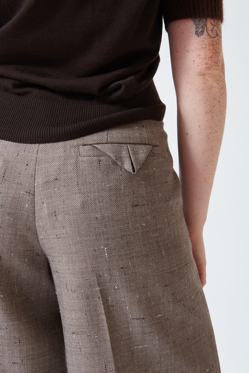 Julia wearing Dorothee Schumacher Casual Attraction Pants rear/detail view