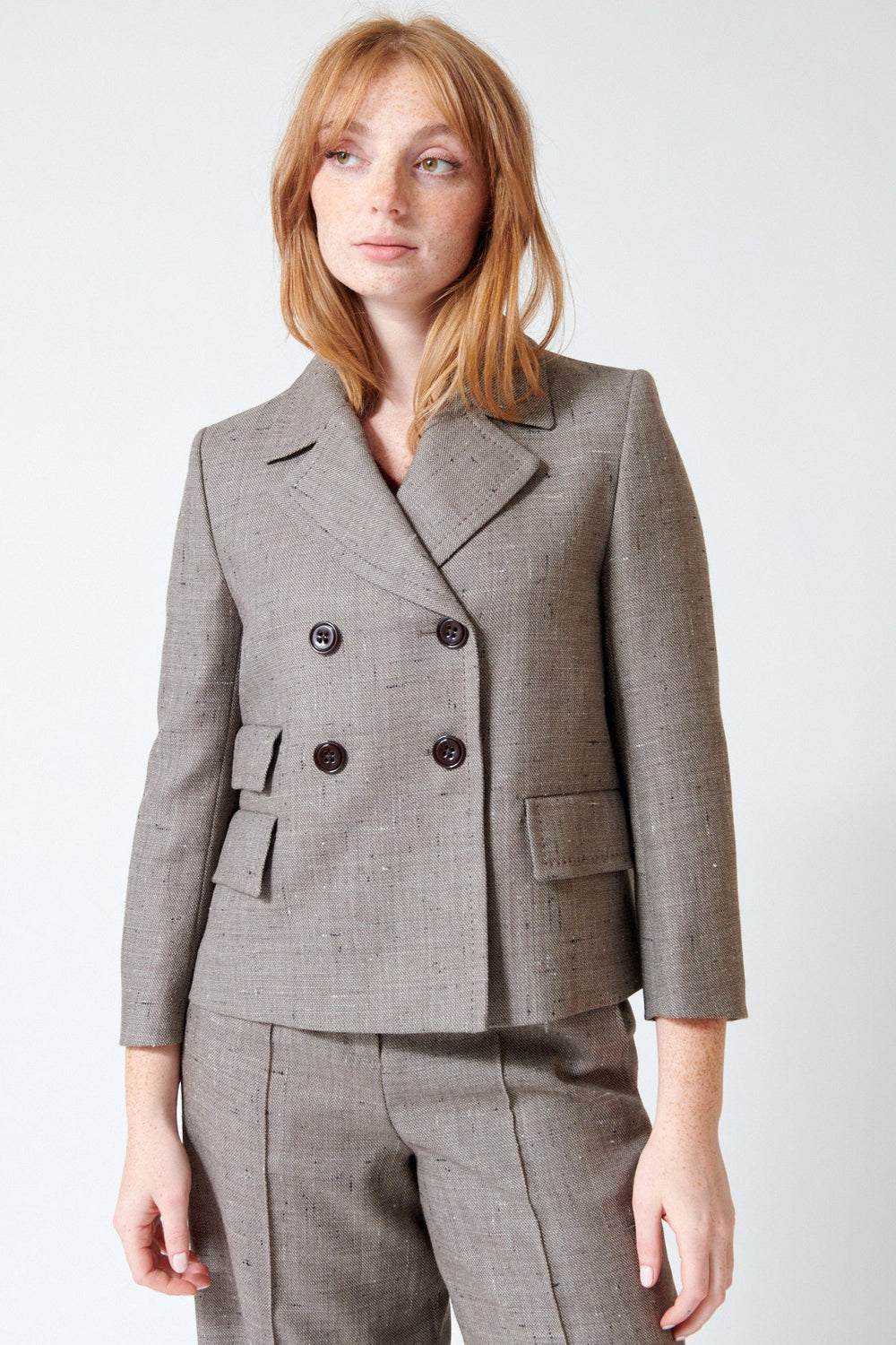 Waverly wearing Dorothee Schumacher Casual Attraction Jacket front view