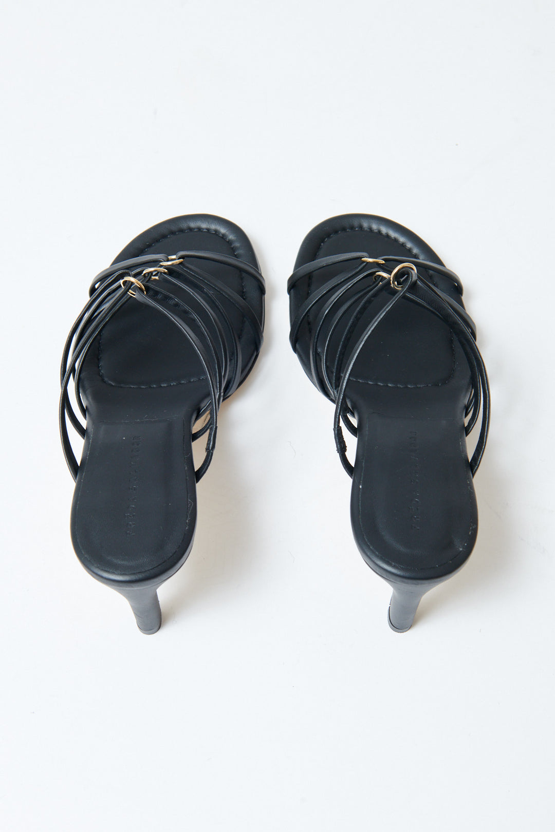 Flat lay of Frēda Salvador Pippa Strappy Heel rear view