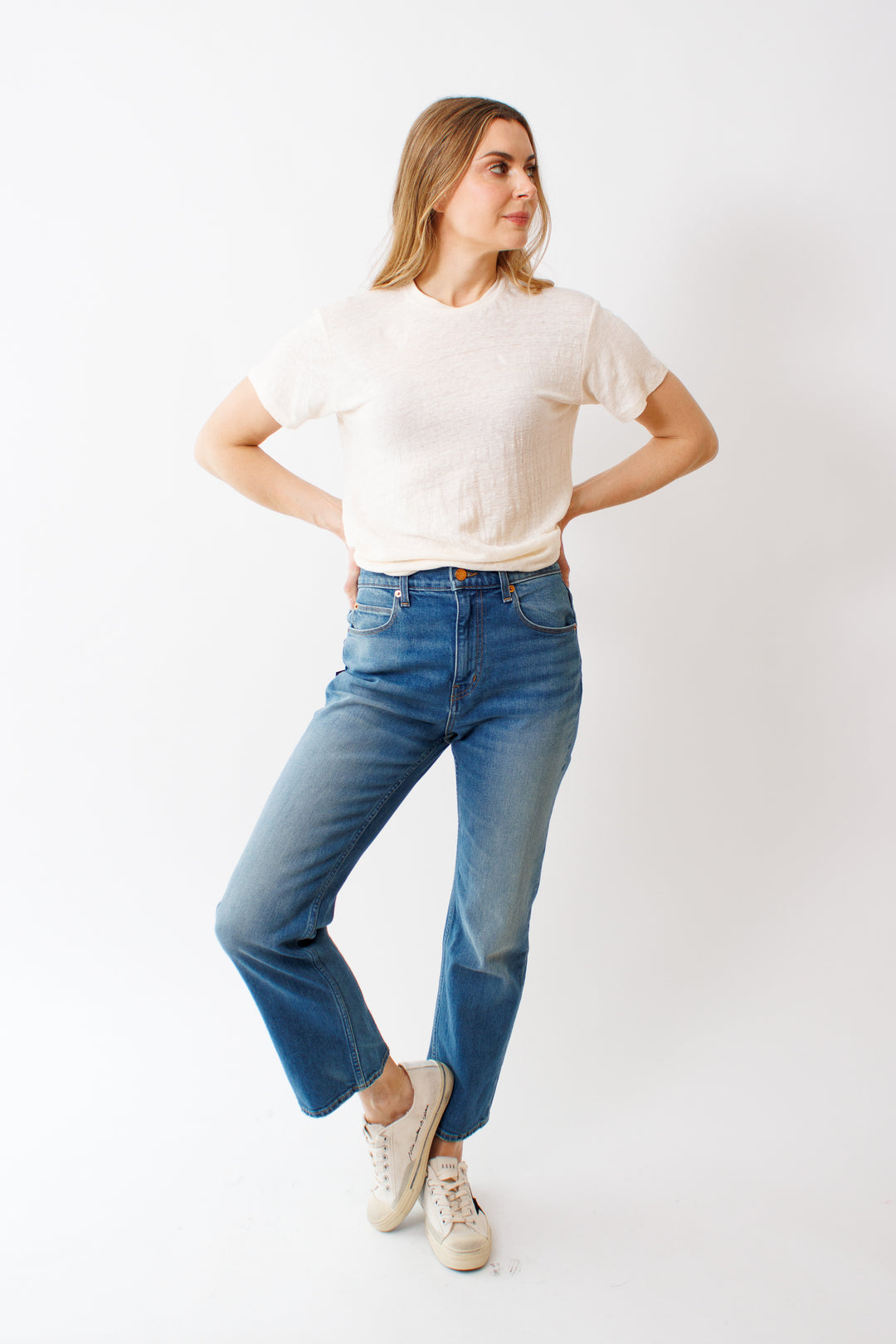 Mari wearing Jamie Haller The Kenickie front view