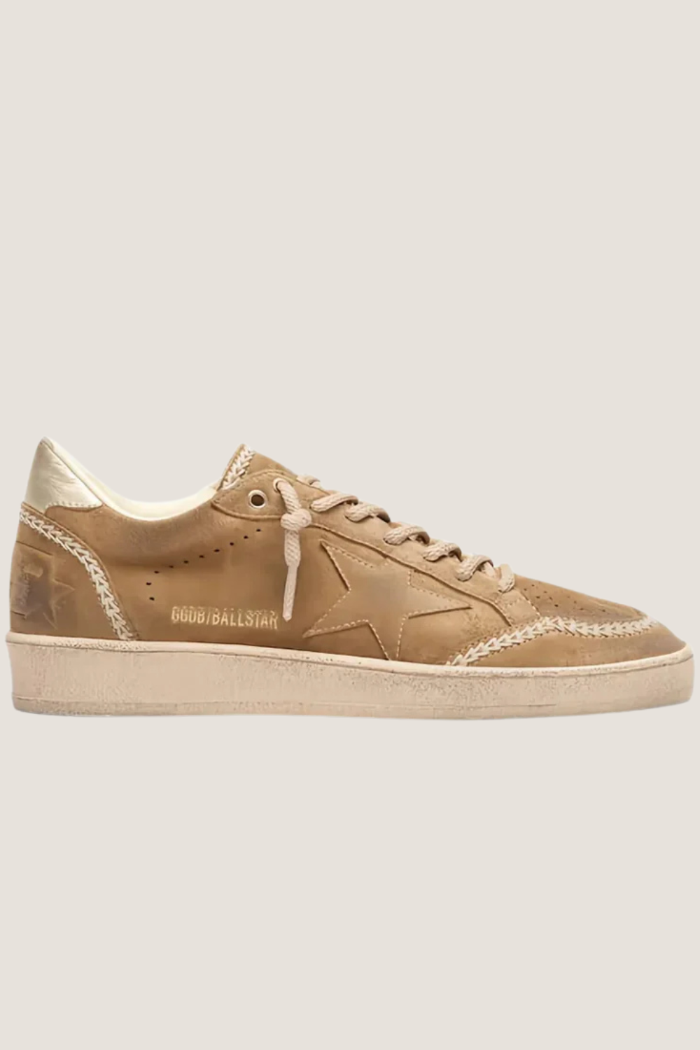 golden goose tobacco Super Star Sneaker GWF00464 Men's Space-Star in tobacco-colored suede