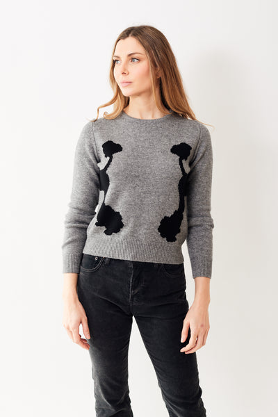 Mari wearing Jumper 1234 Poodle Crew front view
