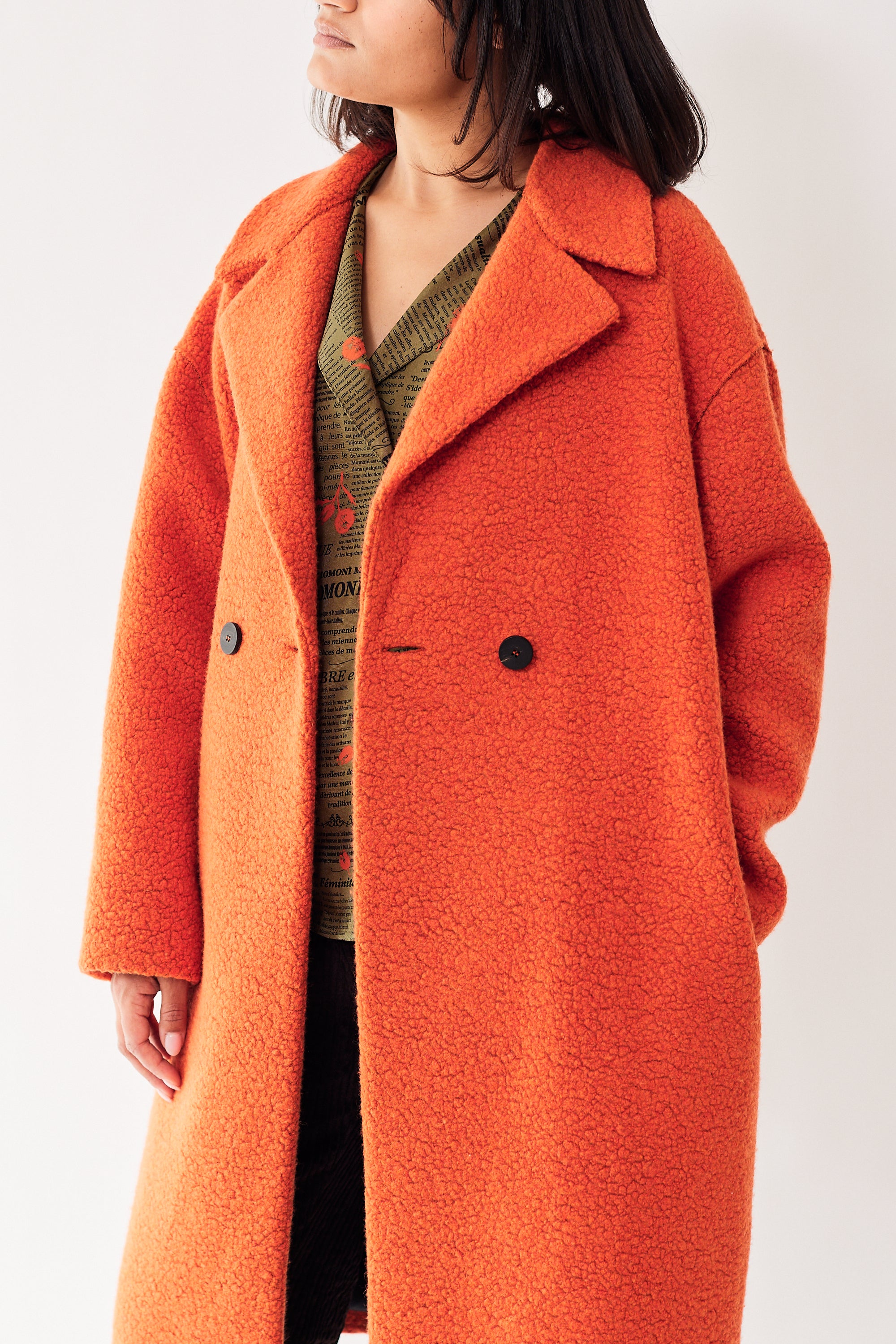 Harris Wharf Dropped Shoulder Double Breasted Boucle Coat