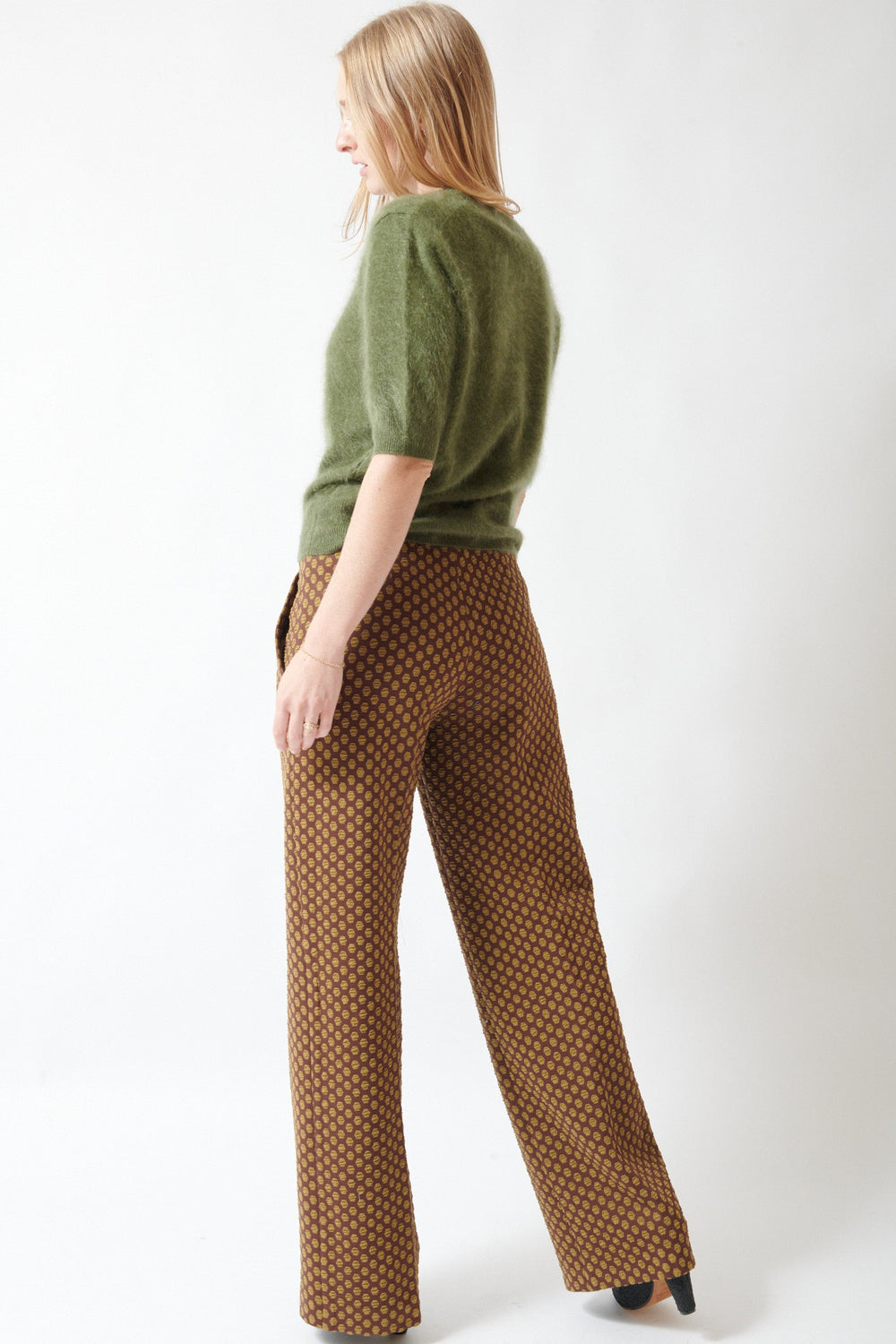 Madi wearing Odeeh Hexagons Pant rear view