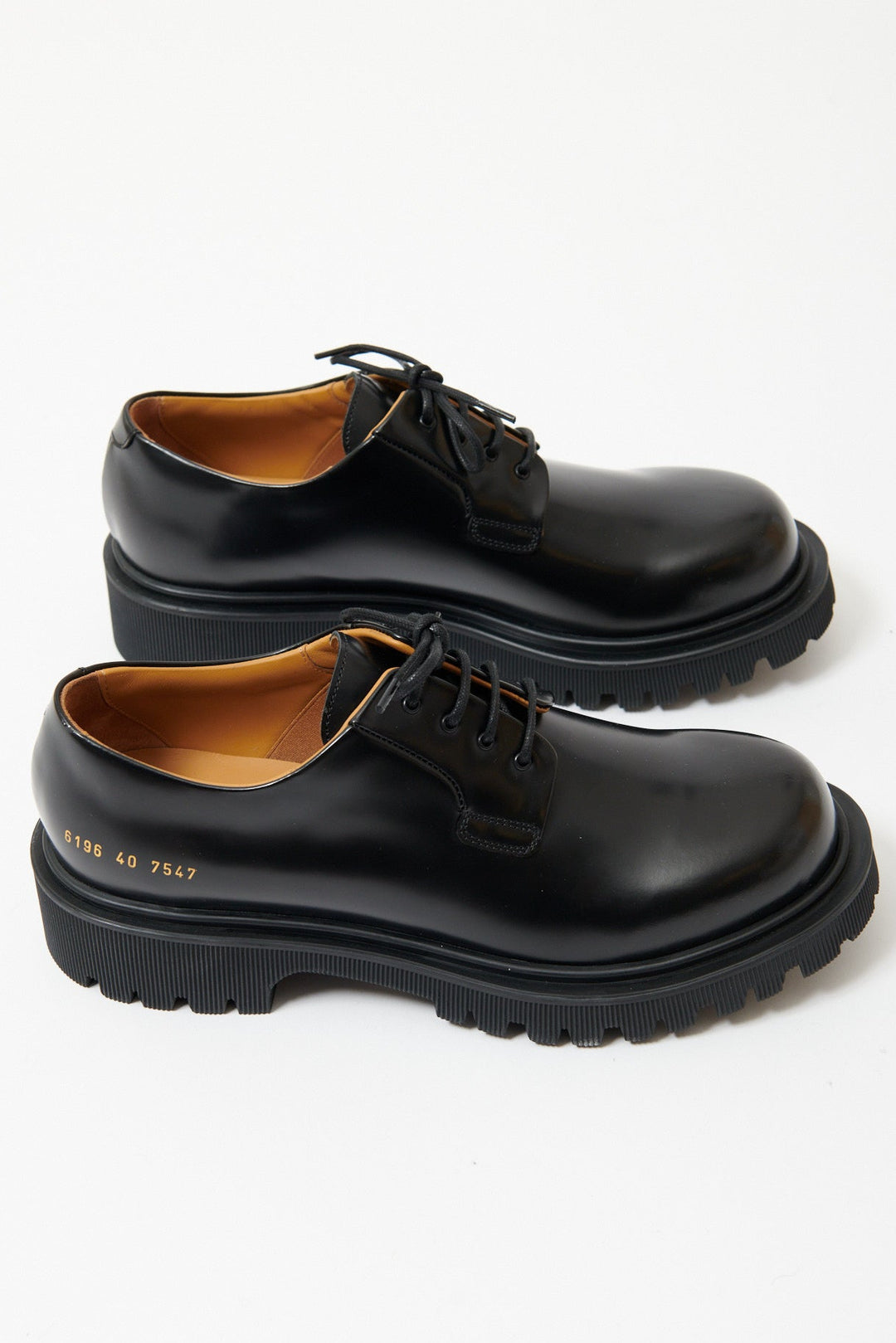 Flat lay of Common Projects Chunky Derby side view