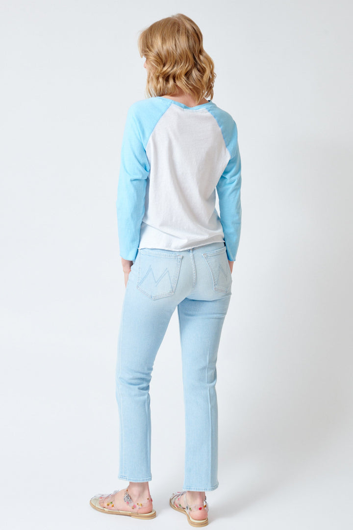 Madi wearing Mother Denim The Tripper Ankle rear view
