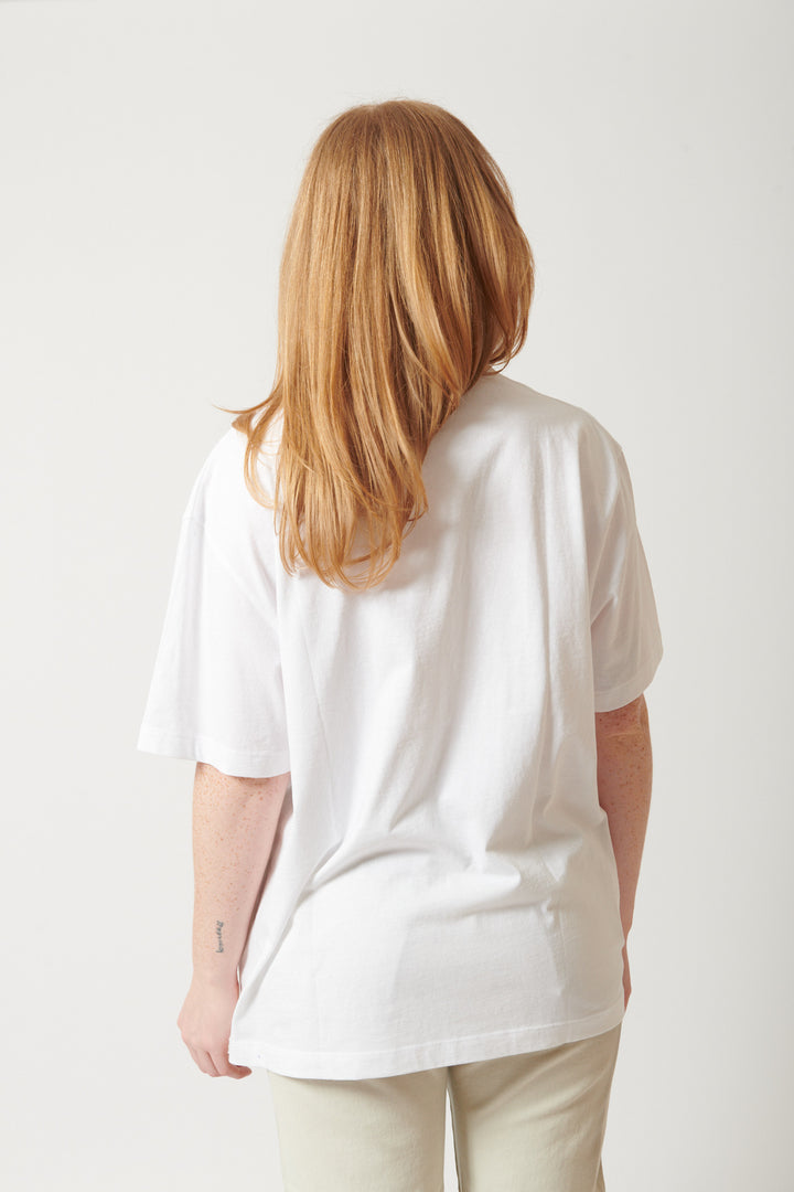 Waverly wearing 6397 Big Russell Dot Tee rear view