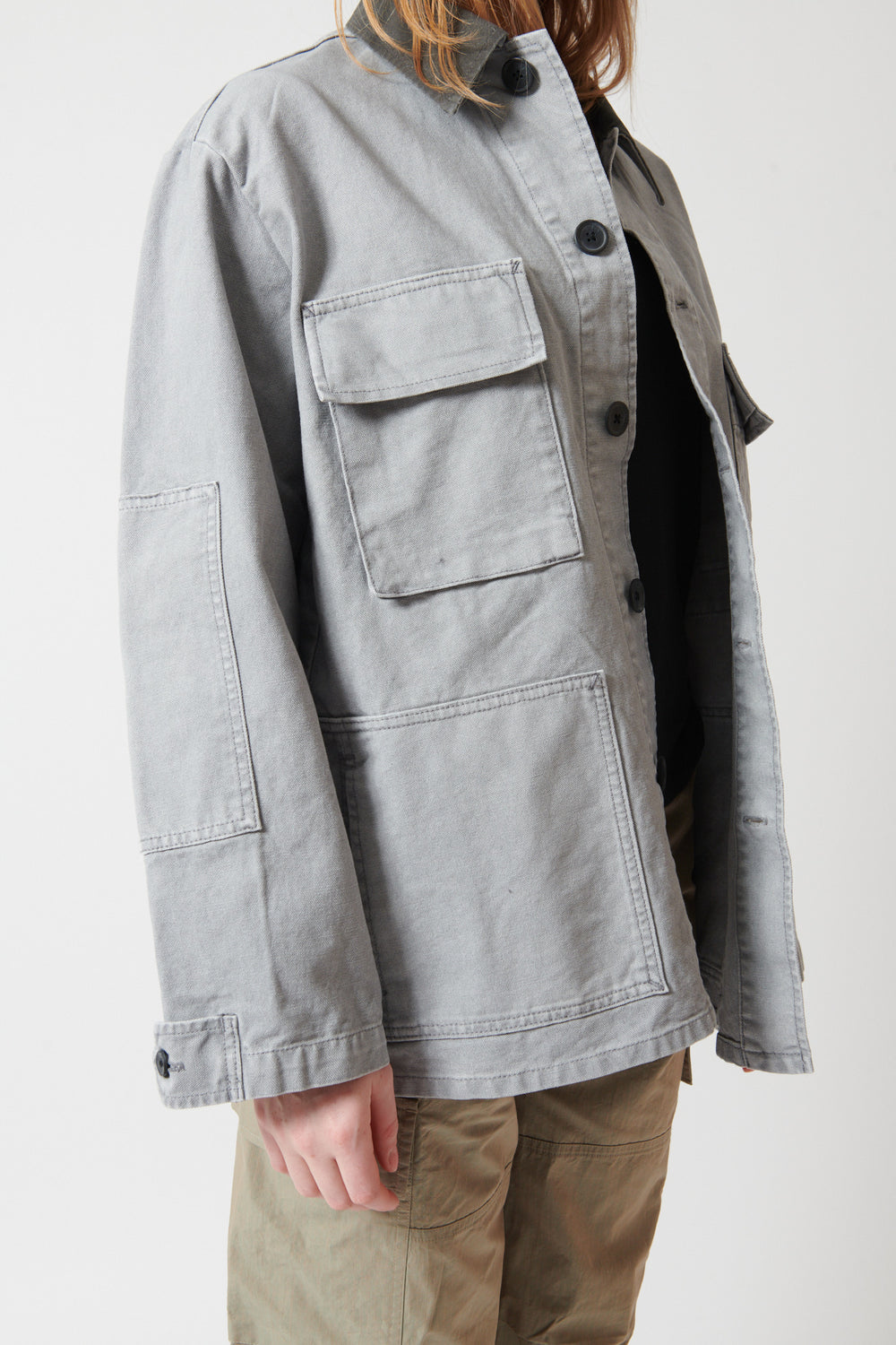 Waverly wearing 6397 Barn Jacket side/front view
