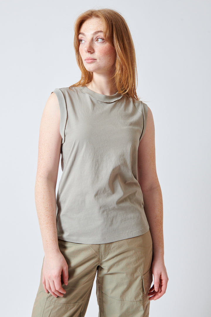 Waverly wearing 6397 Inside Out Tank front view