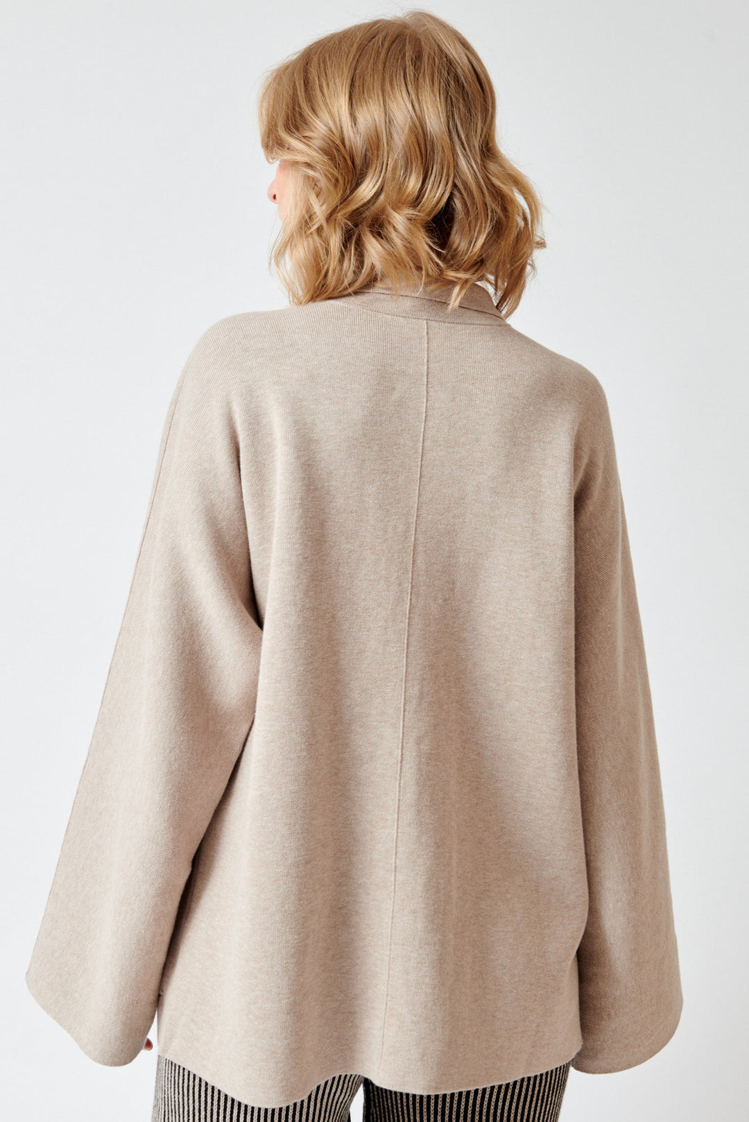 Madi wearing Lauren Manoogian Double Knit Jacket rear view