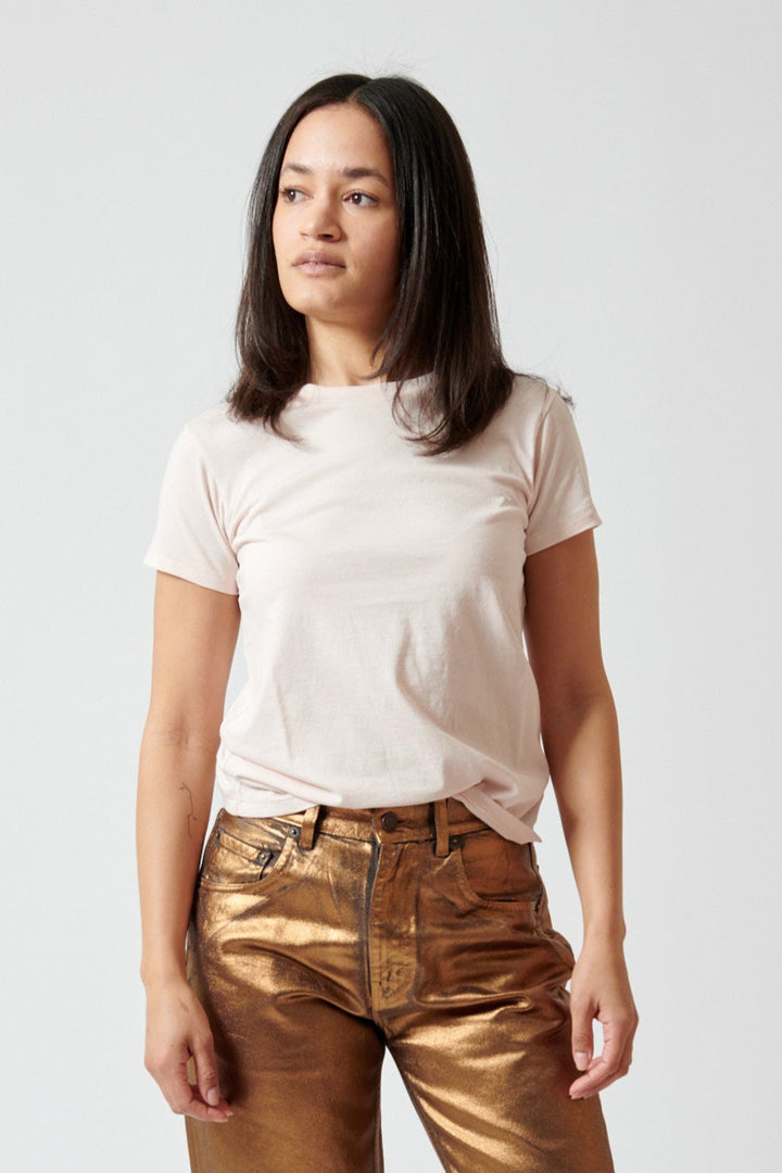 Amanda wearing 6397 Mini Boy Tee front view
