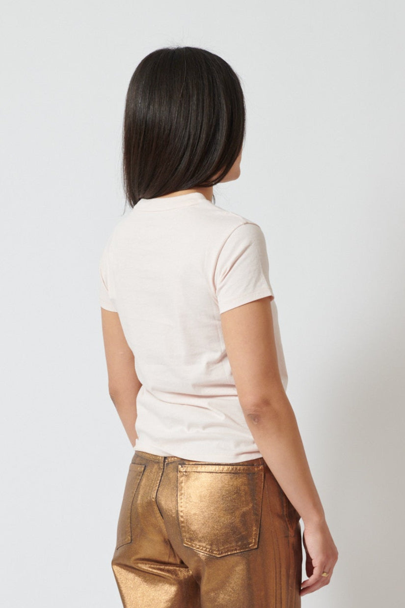 Amanda wearing 6397 Mini Boy Tee rear view