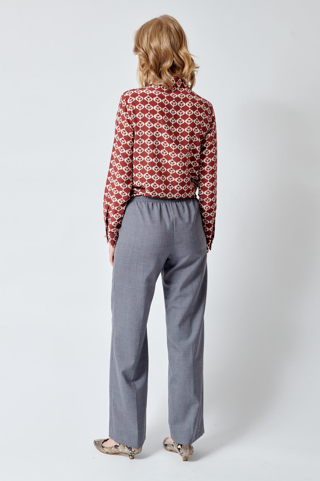 Madi wearing WE-AR4 The Prep Trouser rear view