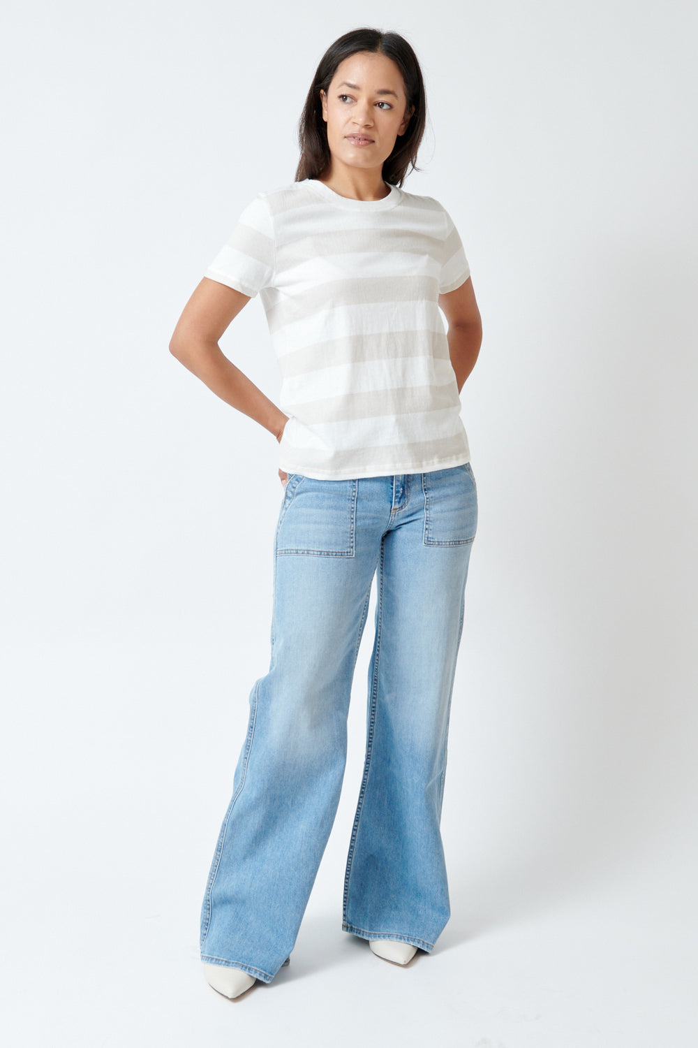 Amanda wearing ASKK NY Boma Jean front view