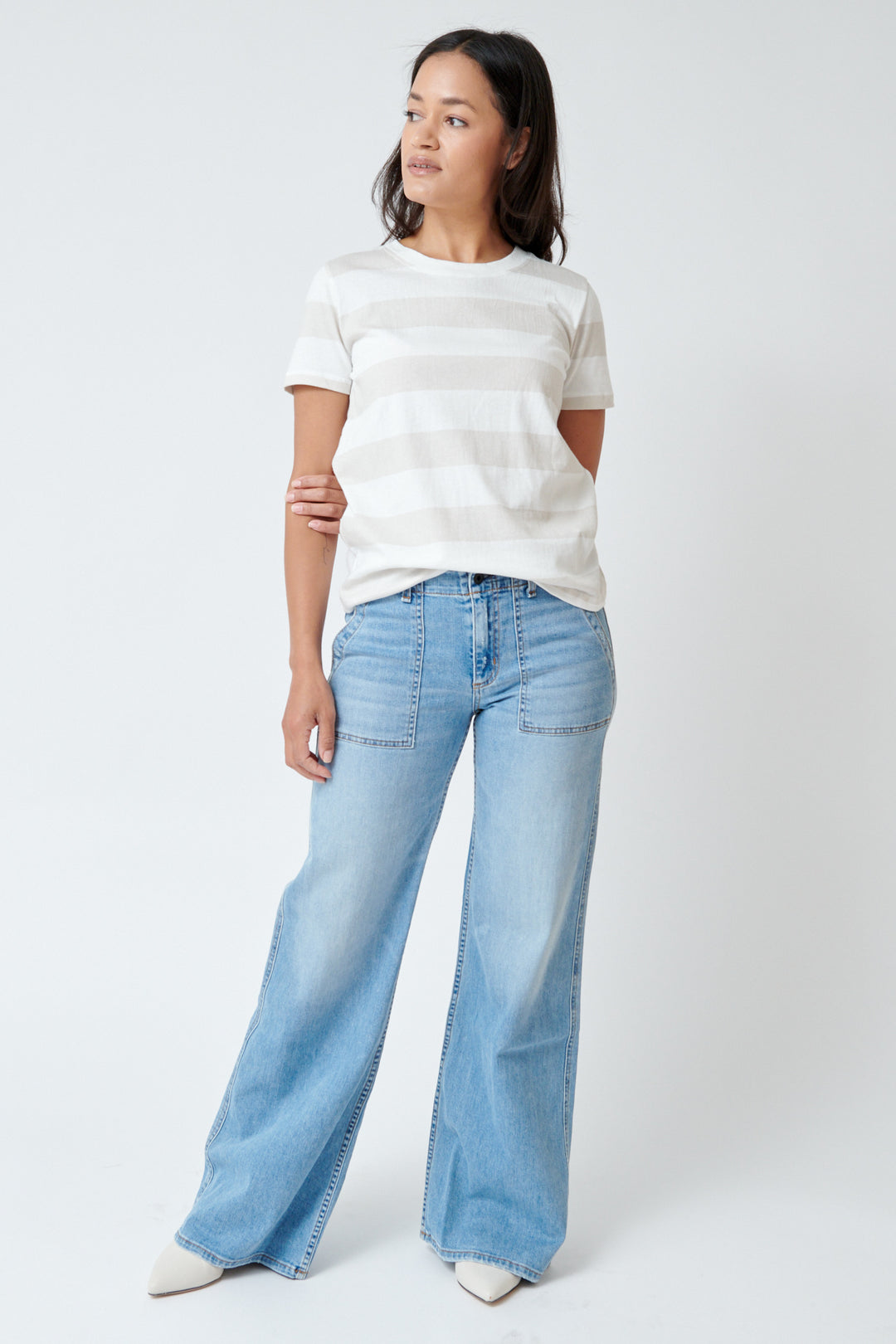 Amanda wearing ASKK NY Boma Jean front view