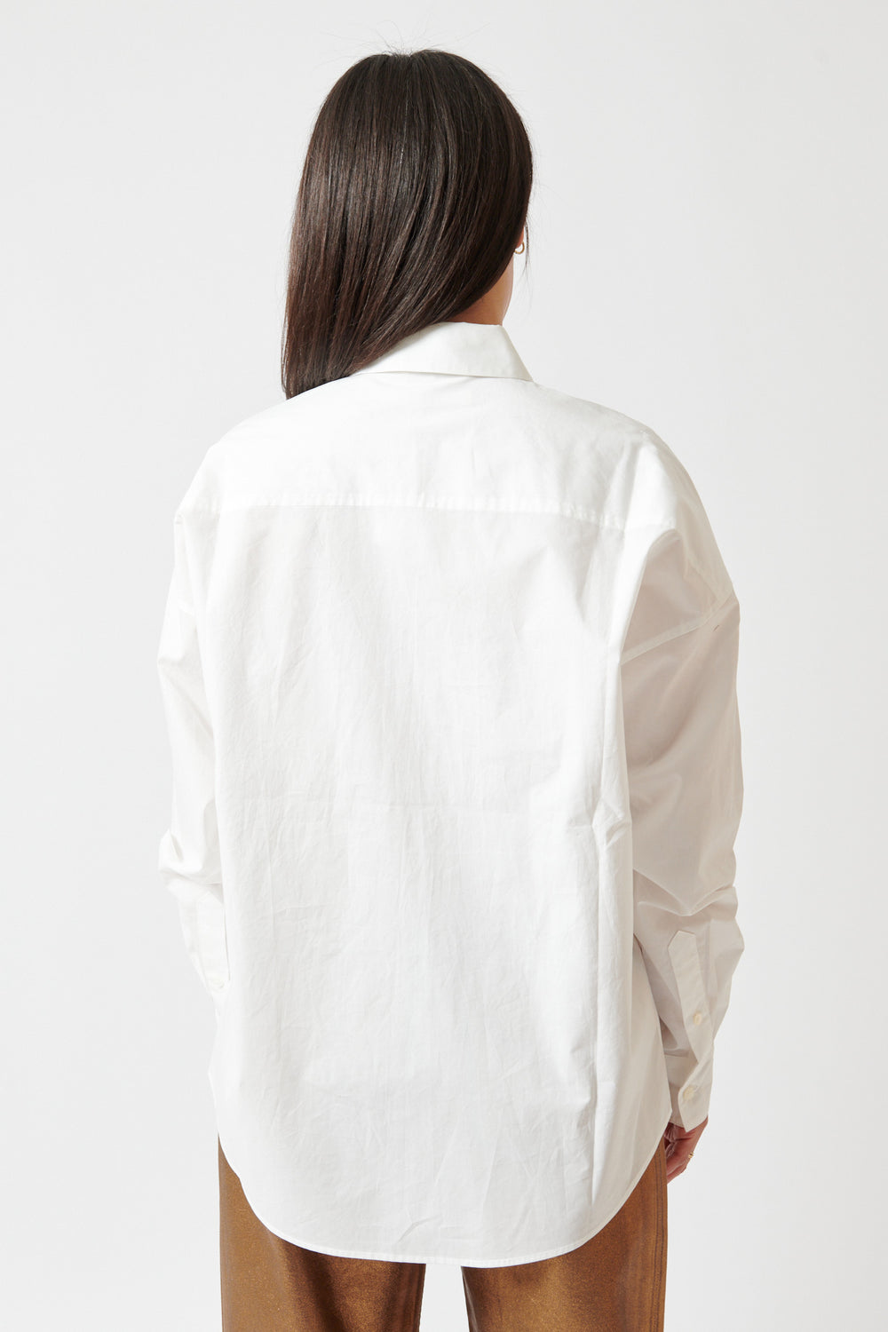 Amanda wearing New Uniform Top White rear view