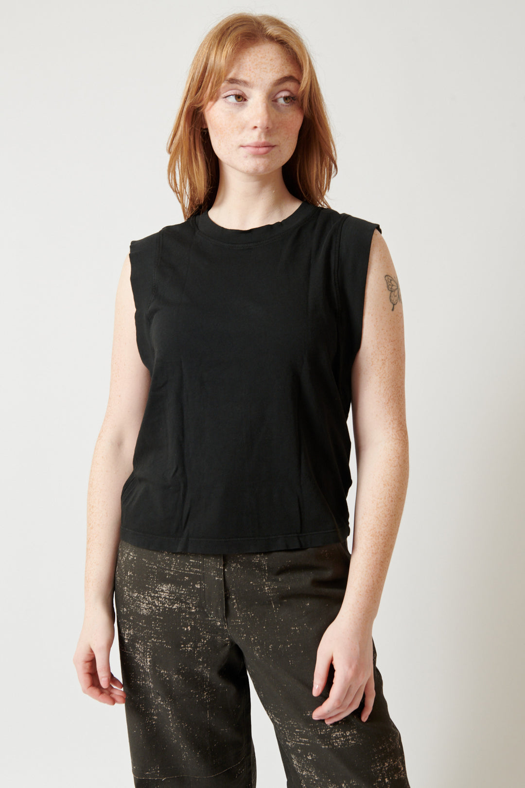 Waverly wearing Raquel Allegra Hauser Muscle Tee front view