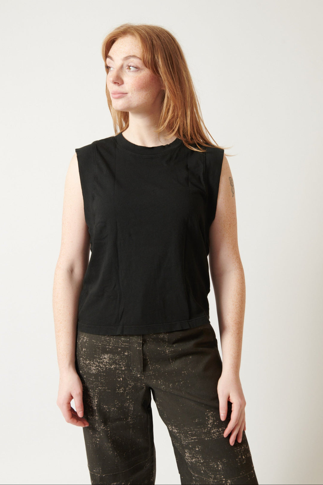 Waverly wearing Raquel Allegra Hauser Muscle Tee front view