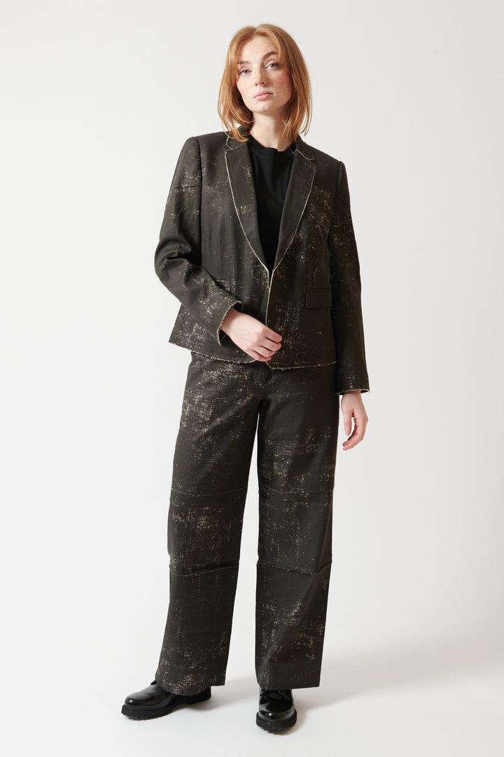 Waverly wearing Raquel Allegra Arden Trousers front view