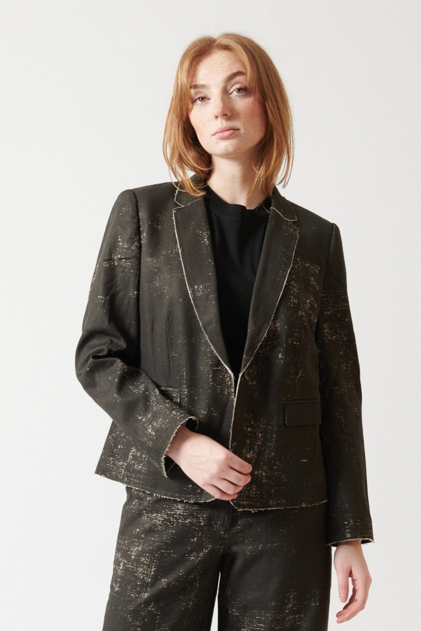 Waverly wearing Raquel Allegra Pico Blazer front view