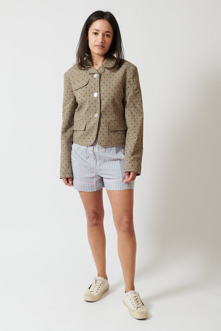 Ganni Yarn Dyed Stripe Elasticated Shorts