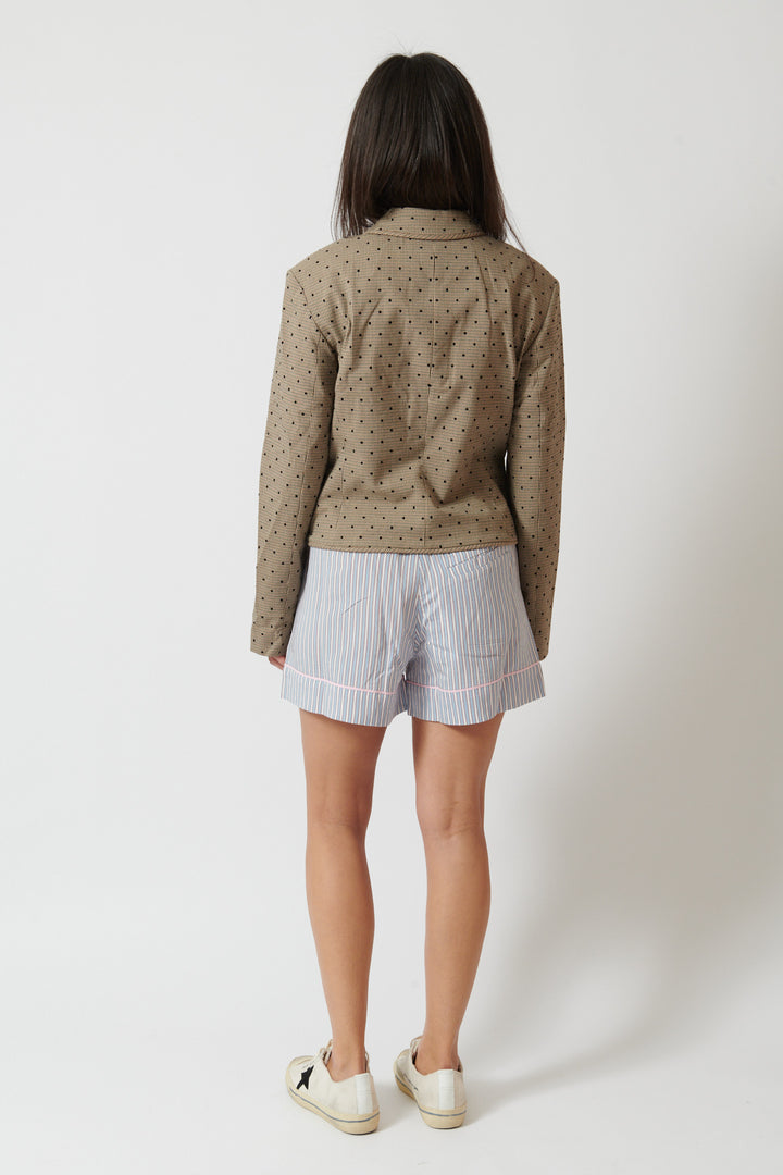 Ganni Yarn Dyed Stripe Elasticated Shorts