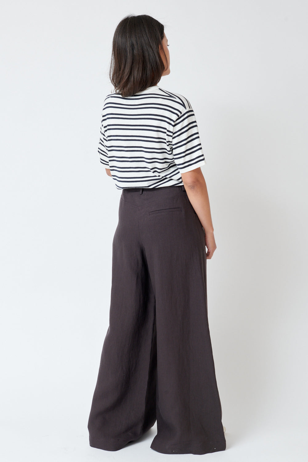Amanda wearing TWP Dees Trouser rear view