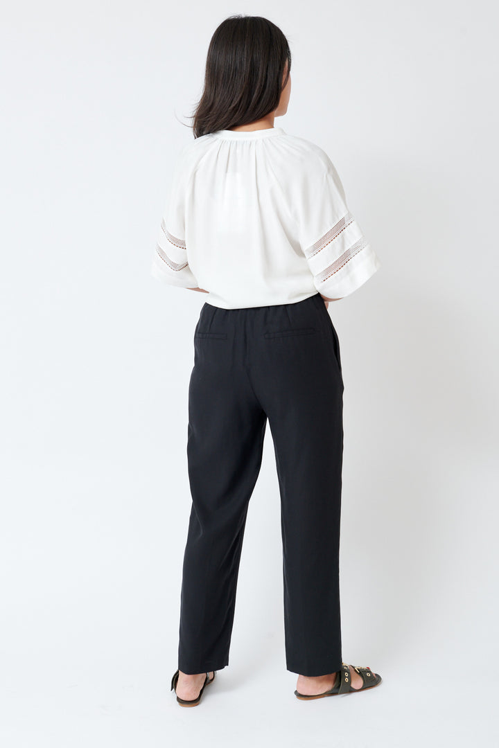 Amanda wearing SFIZIO Garment Dyed Pull On Pant rear view