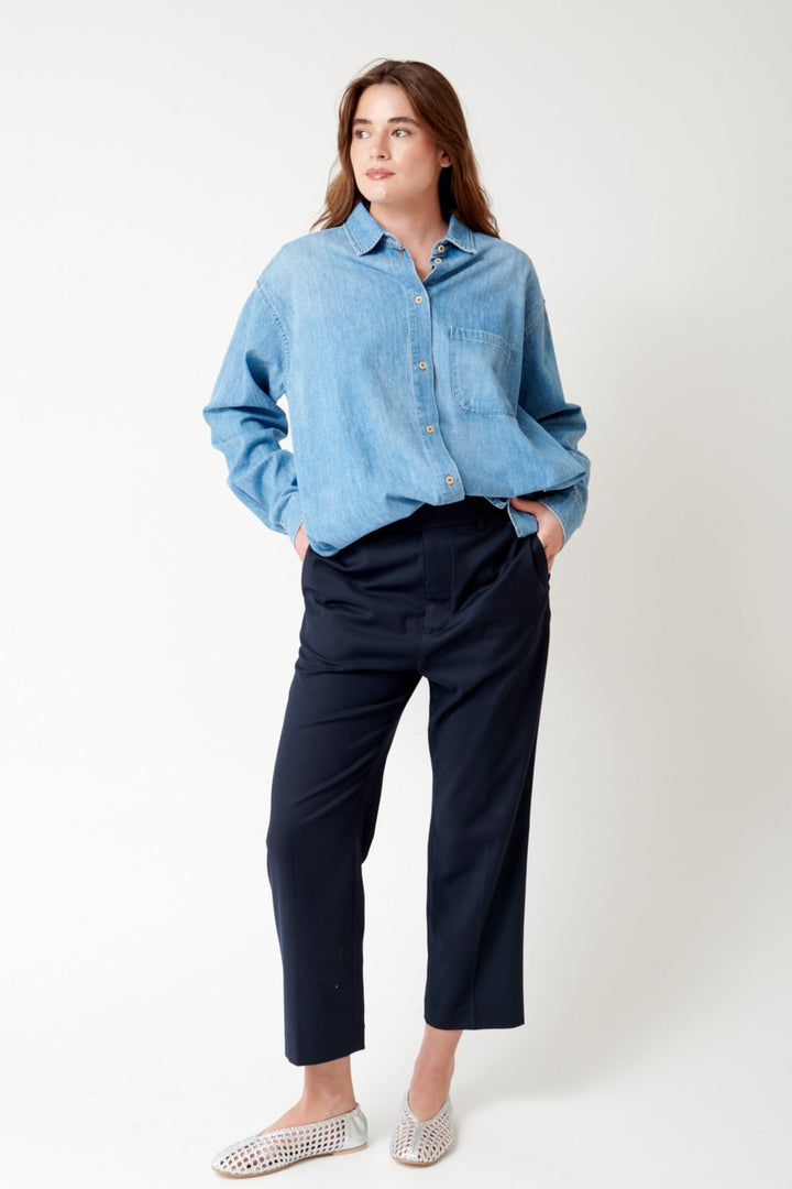 Julia wearing Jamie Haller The Waist Tape Trouser front view