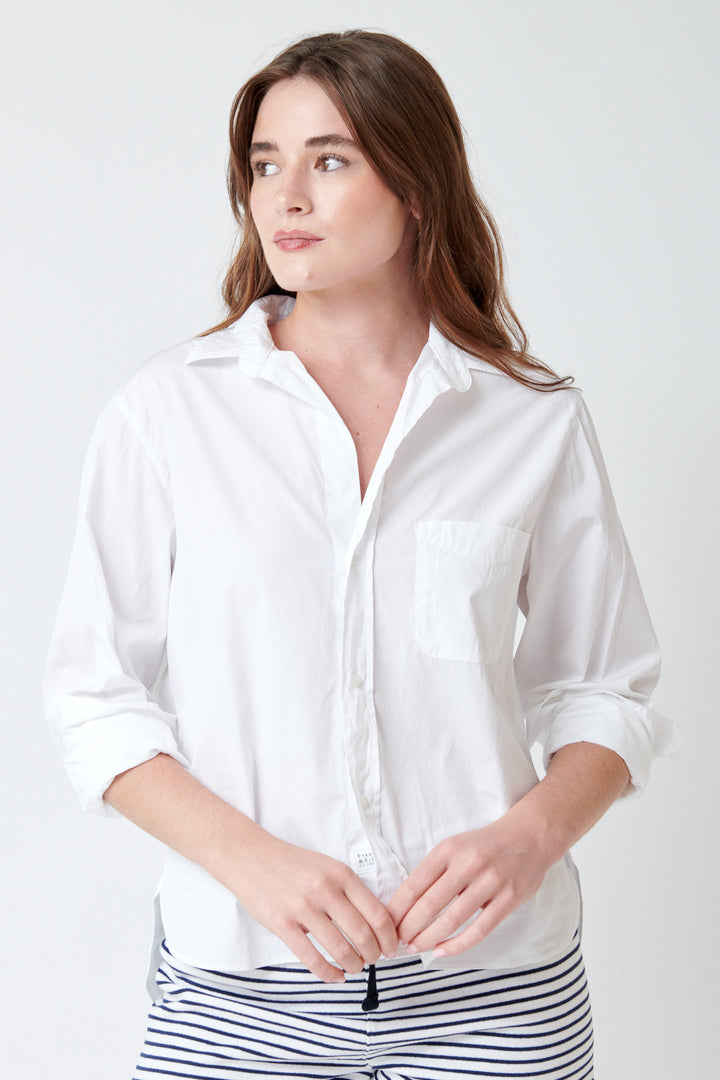 Julia wearing Frank & Eileen Silvio L/S Button Down front view