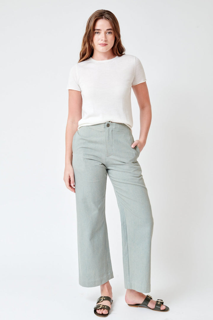 Julia wearing Lauren Manoogian Gallery Trouser front view