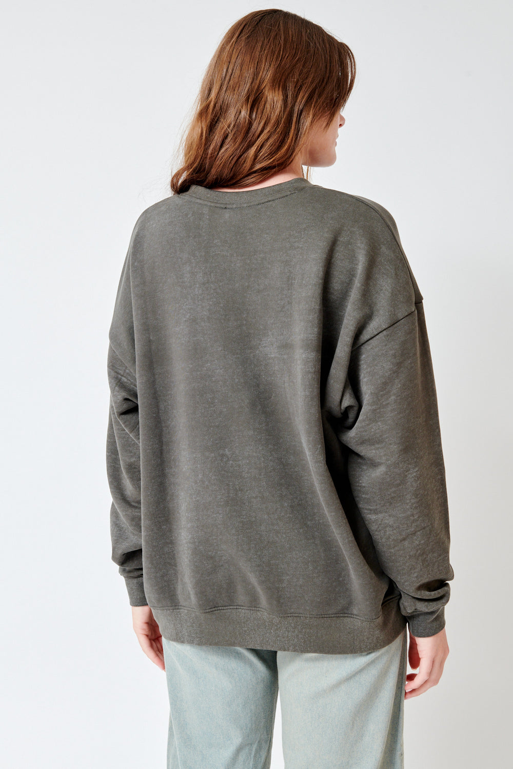 Julia wearing Lauren Manoogian Terry Crewneck rear view