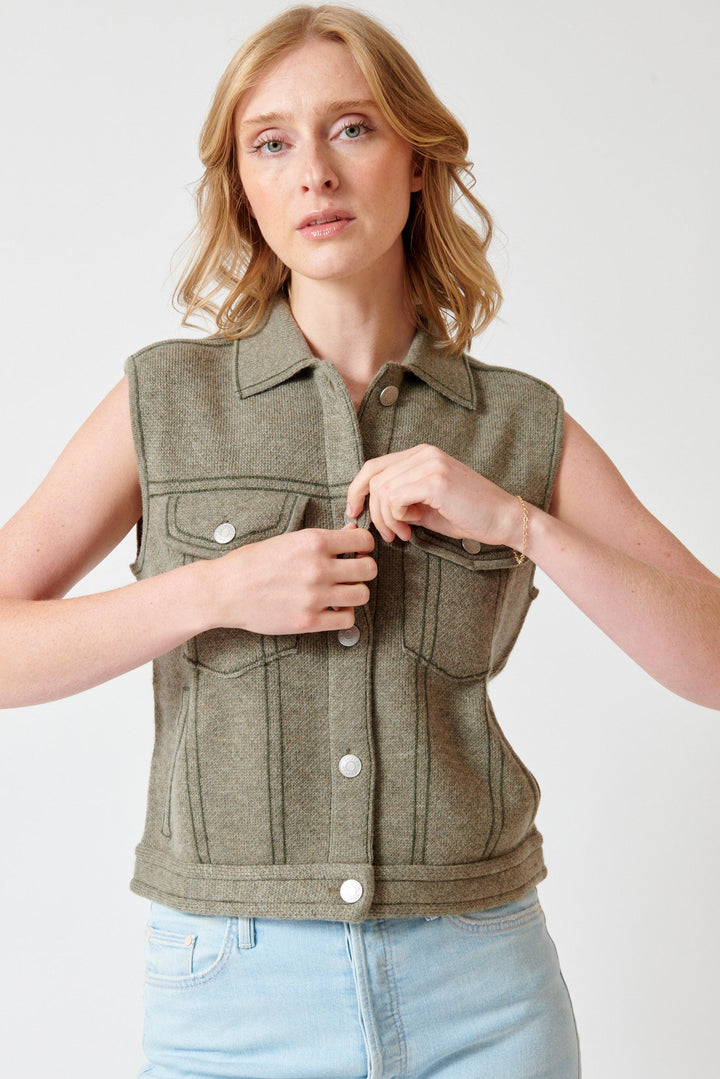 Madi wearing KUJTEN Joss Vest front view