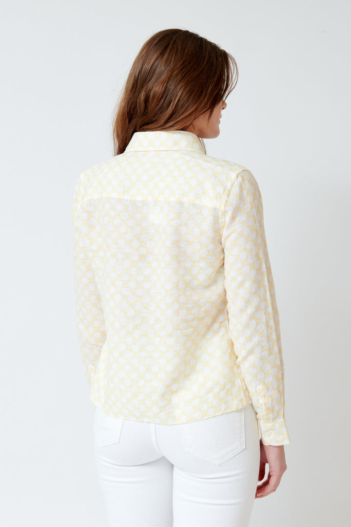 Julia wearing Giangi Romina Single Pocket Shirt rear view
