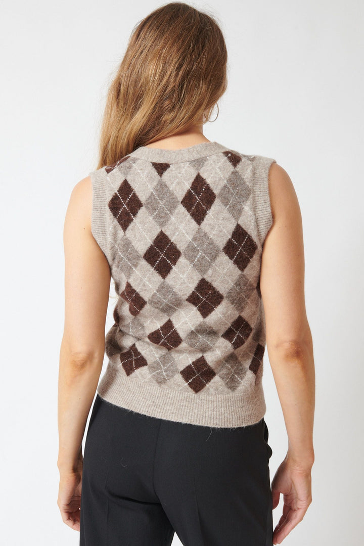 Mari wearing P.A.R.O.S.H. Lamb Vest rear view