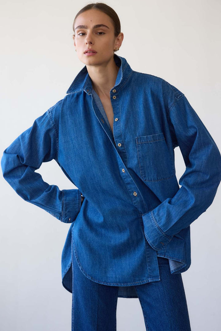 Model wearing Jamie Haller The Essential Shirt front view