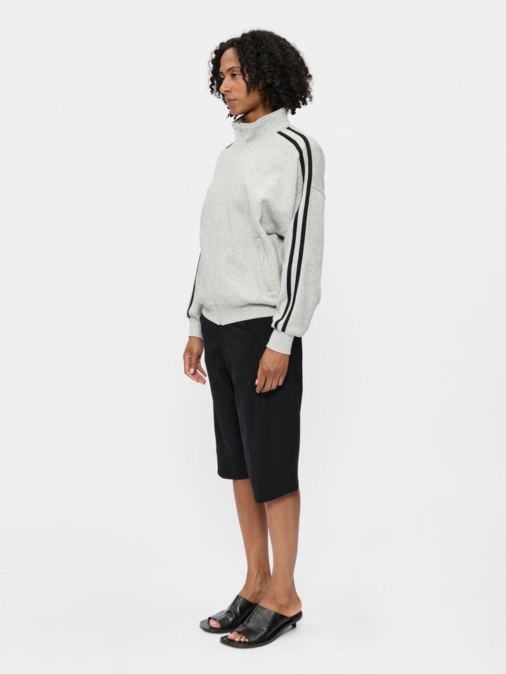 6397 Fleecy Track Zip Up in Iron — back