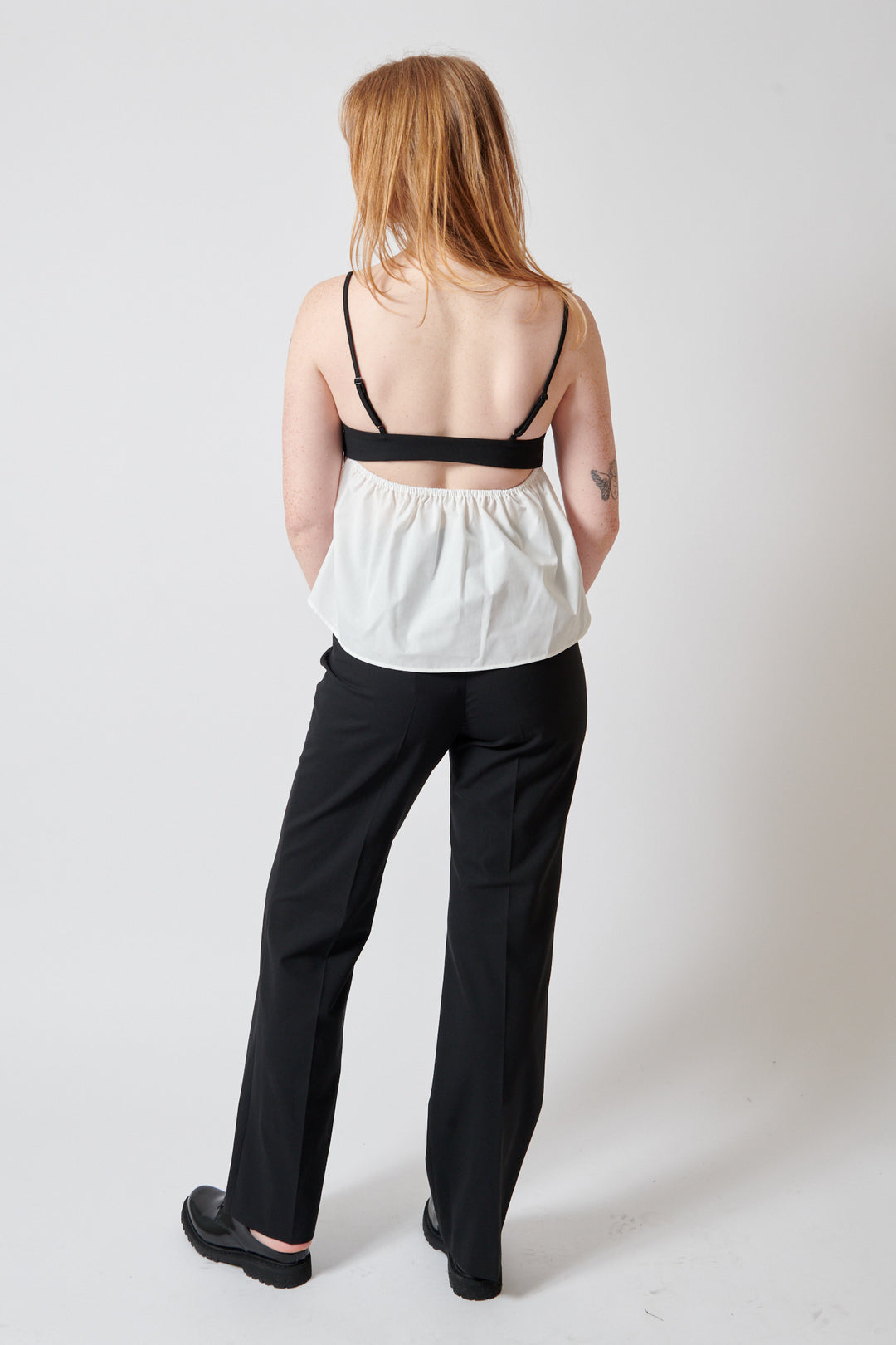 Waverly wearing The Garment Noah Pants front view