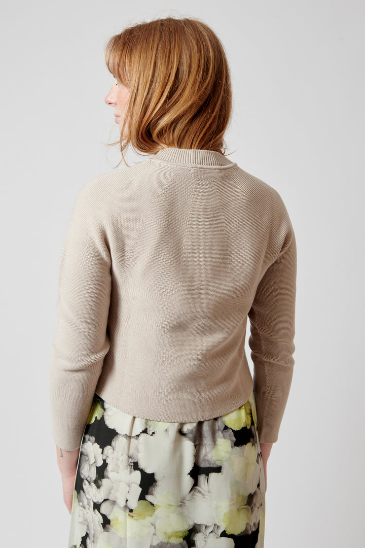 Waverly wearing Christian Wijnants Karika Wholegarment Knitted Sweater With Crewneck rear view