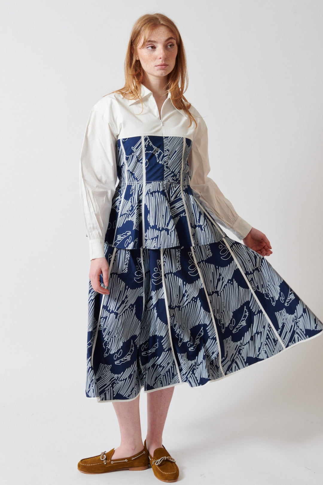 Waverly wearing Lovebirds Stevie Skirt front view