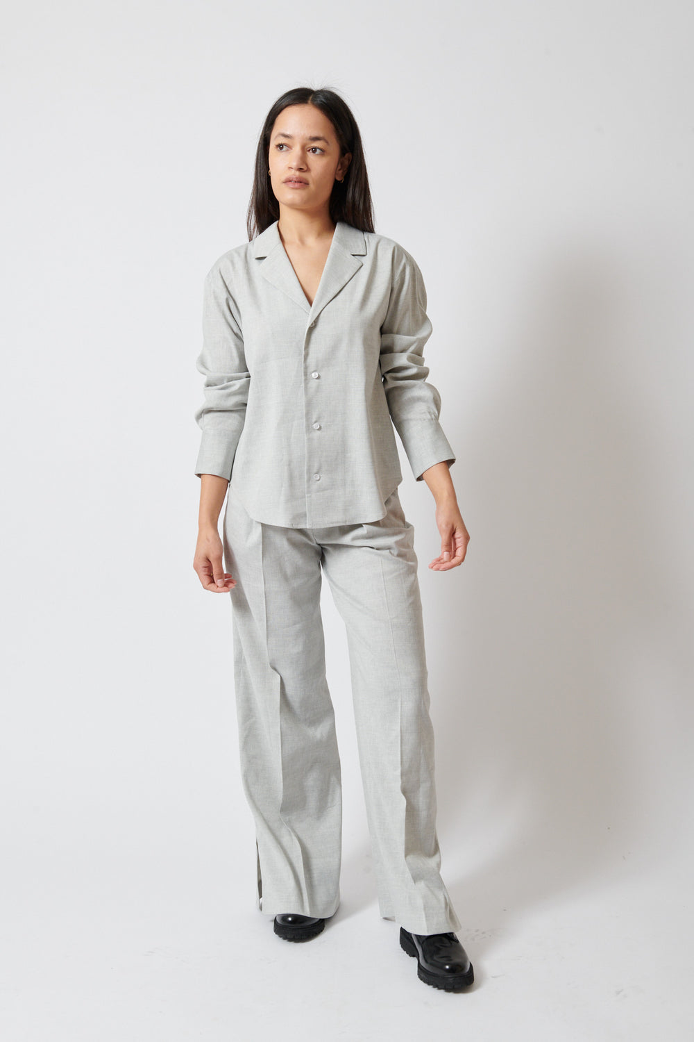Amanda wearing The Garment Gabriel Wide Pants front view
