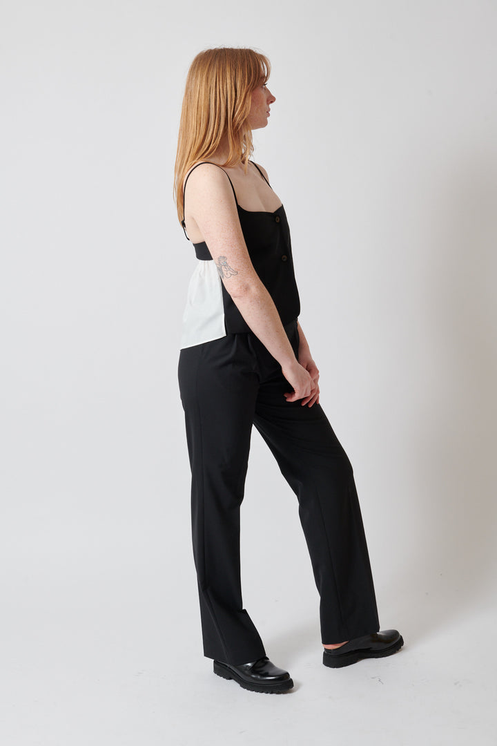 Waverly wearing The Garment Noah Pants front view
