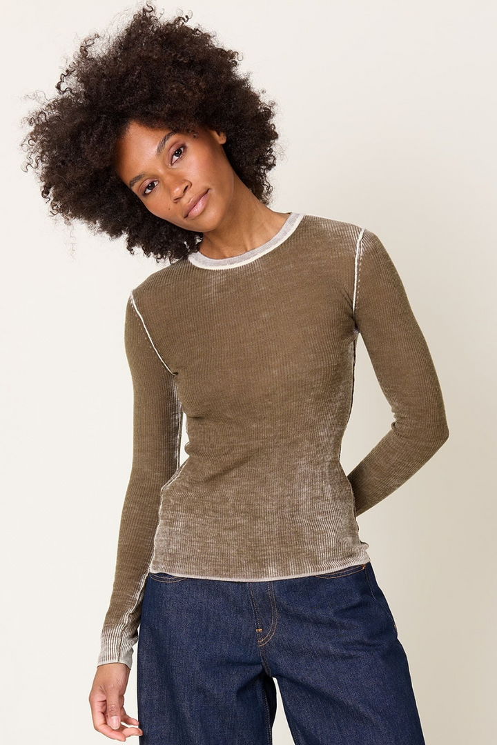 6397 Printed Long Sleeve Crew
